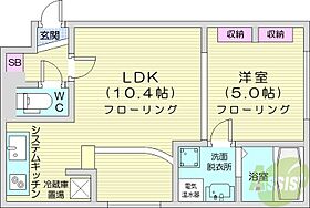 北海道札幌市北区北十七条西5丁目（賃貸マンション1LDK・4階・32.18㎡） その2