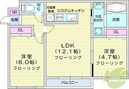 間取図画像 2LDK