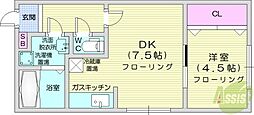 リングル南5条 1DKの間取図画像