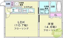 スペランツァ北円山 1LDKの間取図画像