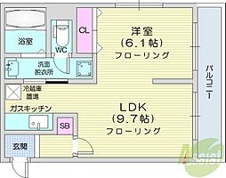 MYプラザ円山公園 1LDKの間取図画像