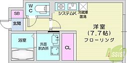 札幌市西区西町北6丁目マンション ワンルームの間取図画像