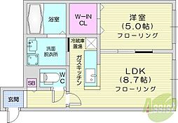 カルディーノN30 1LDKの間取図画像