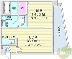 シティテラス南5条 1LDKの間取図画像
