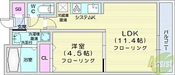 ヴォーネン円山裏参道 1LDKの間取図画像