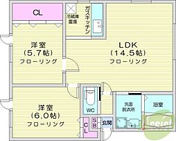 イーストビュウ81 2LDKの間取図画像