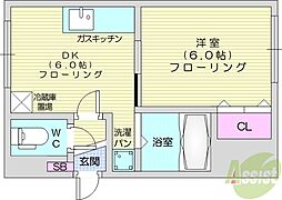 ゆうとビル 1DKの間取図画像