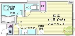 マイルーム38 ワンルームの間取図画像