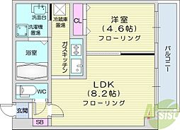 S-FORT北円山 1LDKの間取図画像