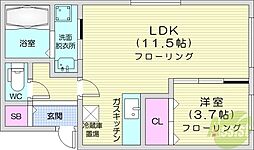 Victoire麻生 1LDKの間取図画像