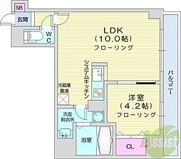 パークヒルズ中央25 1LDKの間取図画像