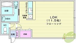 ピーチツリー114 1Kの間取図画像