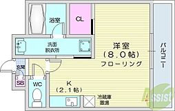 セントポーリア七番館 ワンルームの間取図画像