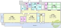 知事公館前タワーレジデンス 3LDKの間取図画像