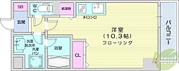 バロンドール ワンルームの間取図画像