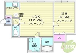シティ・ブリーズ麻生 1LDKの間取図画像