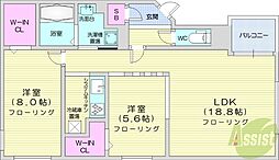 C-STYLE.STELLA 2LDKの間取図画像