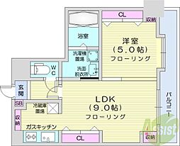 ピュア東彩館2 1LDKの間取図画像