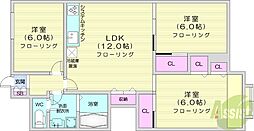 秀和南八条レジデンス 3LDKの間取図画像