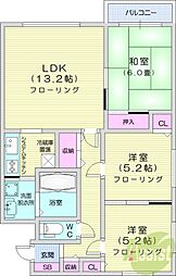 ソシアルコート伏見 3LDKの間取図画像