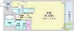 クワイシャノン円山表参道 1Kの間取図画像