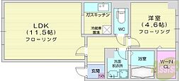 メゾンボナール 1LDKの間取図画像