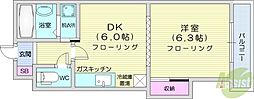 フィオーレセレスト 1DKの間取図画像