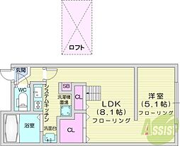 モデュロールナカジマコーエン2nd 1LDKの間取図画像