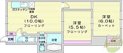 セントブラウン栄 2LDKの間取図画像