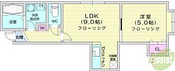 コンフォーティア502 1LDKの間取図画像