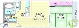 LEESPACE北27条 1LDKの間取図画像