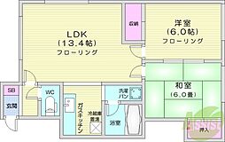ドミール26 2LDKの間取図画像