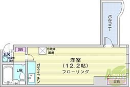 サウスフォー2 ワンルームの間取図画像