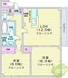 パークハイツ612 2LDKの間取図画像