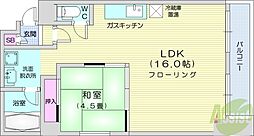 リベルティ大通 1LDKの間取図画像