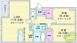 グリーンフィールド2 2LDKの間取図画像
