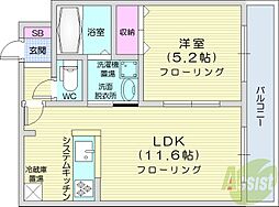 ウエストコースト東麻生 1LDKの間取図画像