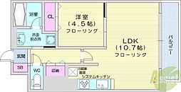 JPnoie円山表参道 1LDKの間取図画像