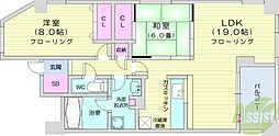 パークヒルズ南10条 2LDKの間取図画像