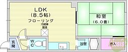 コーポ柴 1LDKの間取図画像