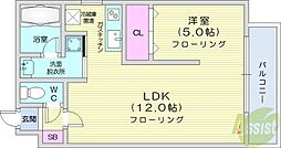 フォンテーヌ麻生 1LDKの間取図画像