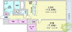 ビッグパレス南5条 1LDKの間取図画像