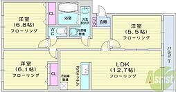 SUPEREB.弐番館 3LDKの間取図画像