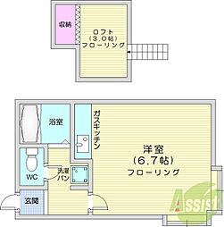 ロイヤルロード ワンルームの間取図画像