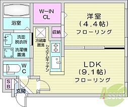 スペランツァ円山 1LDKの間取図画像