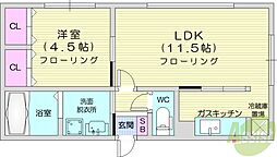 SkyLucore 1LDKの間取図画像