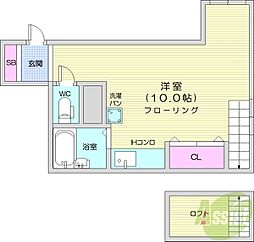 Nap-N32 ワンルームの間取図画像