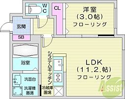 GRANDONESAPPORO 1LDKの間取図画像