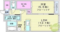 ガーデンテラス4C 1LDKの間取図画像