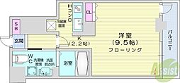 パシフィックタワー札幌 1Kの間取図画像